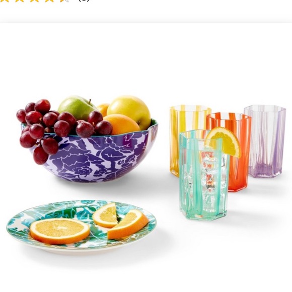 LAST SET* DVF Gold Rim Floral toile Bowls - Picture 3 of 8